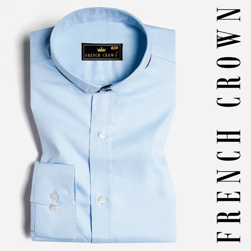 Glacier Blue Twill Premium Cotton Shirt 1