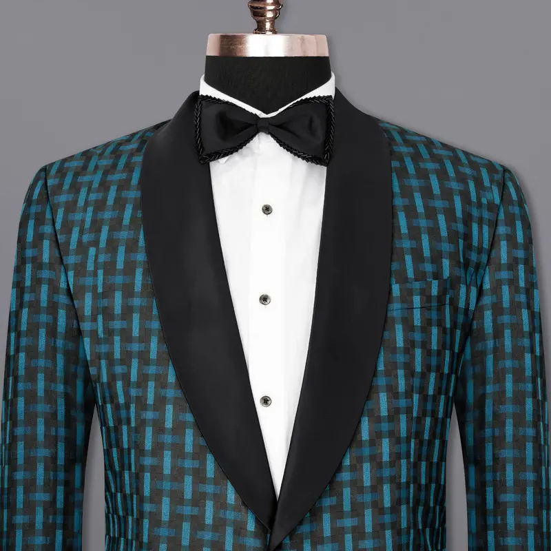 Glacier Blue With Jade Black Blazer 1