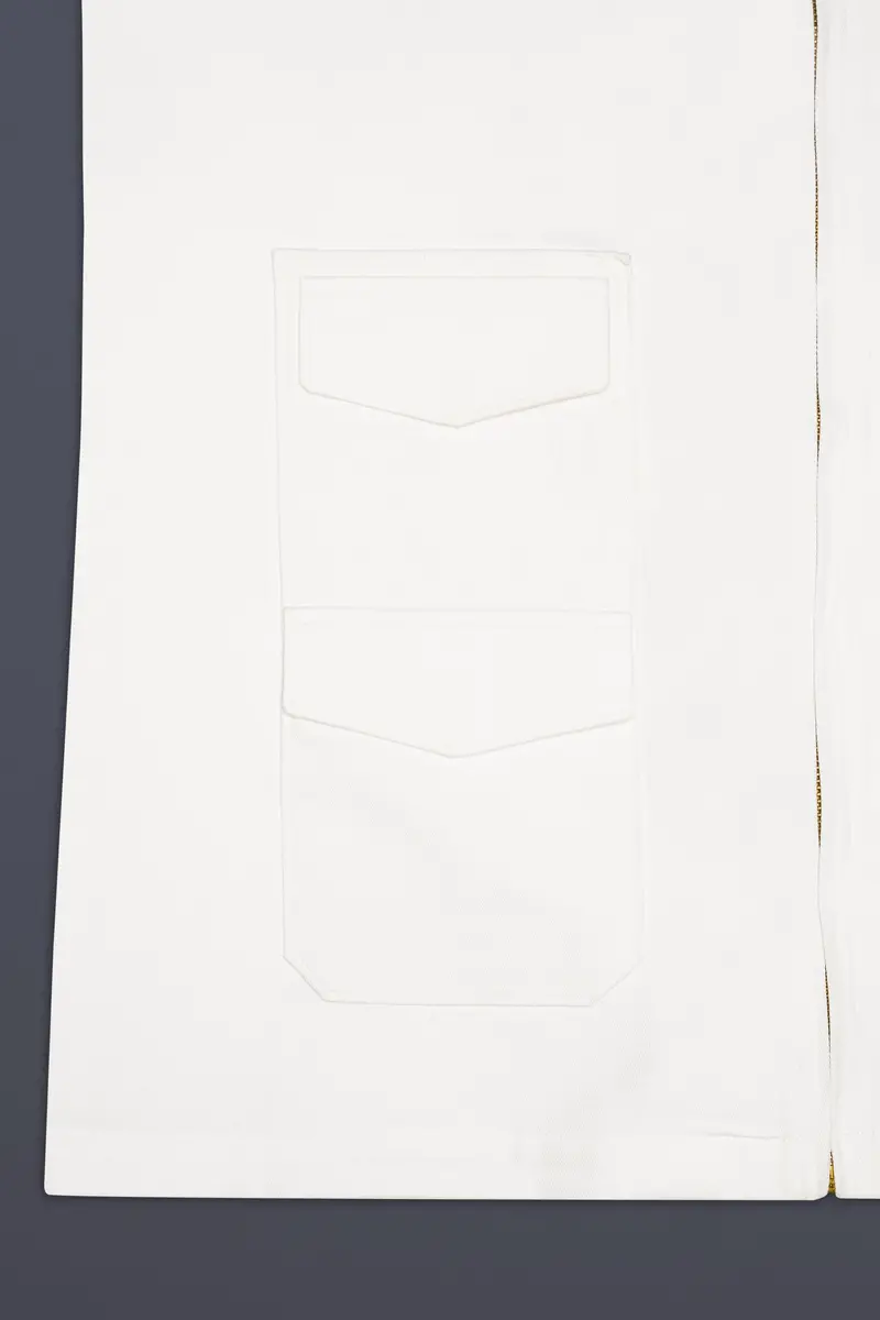 Glacier-Bright White Solid Heavyweight Twill Designer Jacket 5
