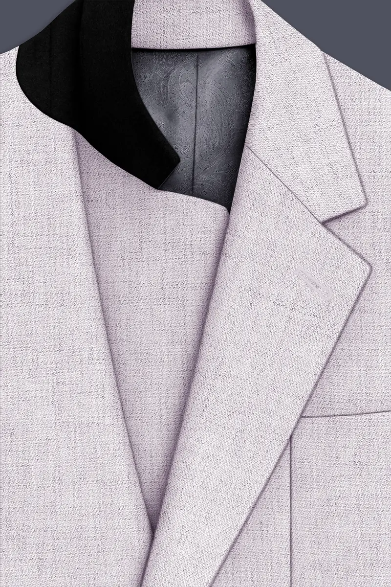 Glacier-Lilac Gray Textured Tweed Single Breasted Sports Blazer 4