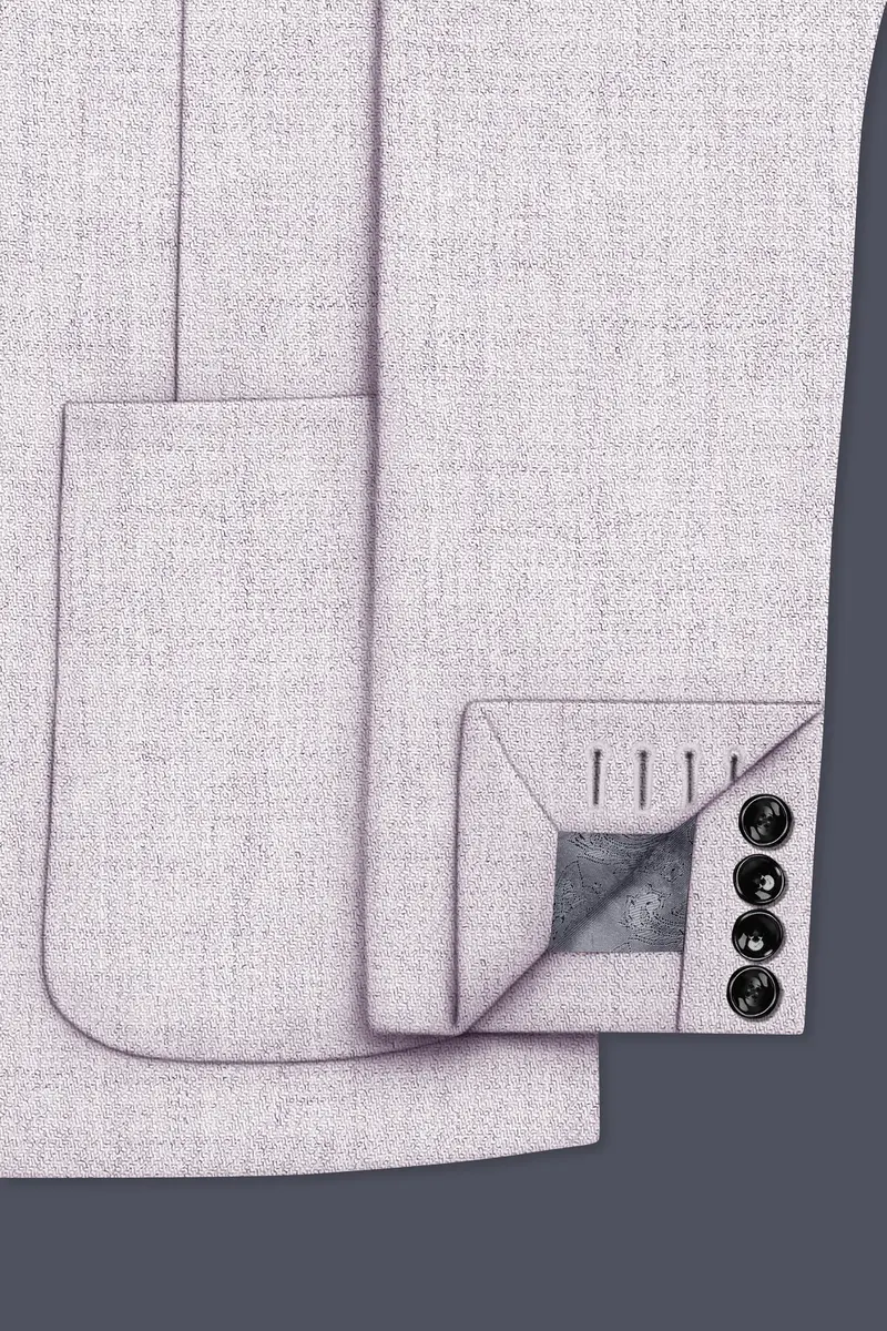 Glacier-Lilac Gray Textured Tweed Single Breasted Sports Blazer 6