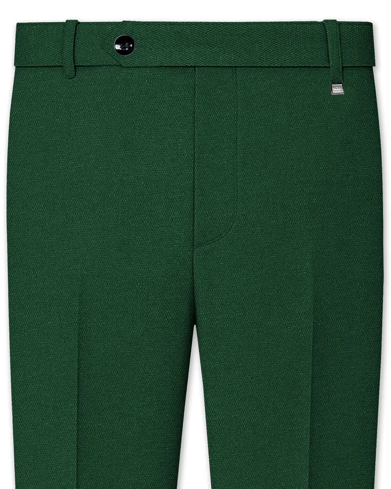 Glade-Basil Green Solid Wool Rich Stretchable Traveler Pant 1