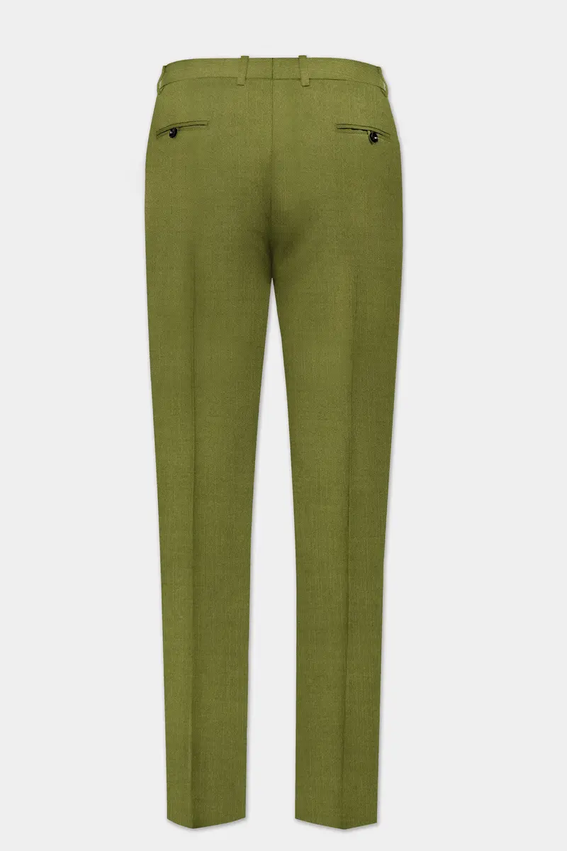 Glade-Muddy Green Solid Wool Rich Double Breasted Slight Stretch Suit 13