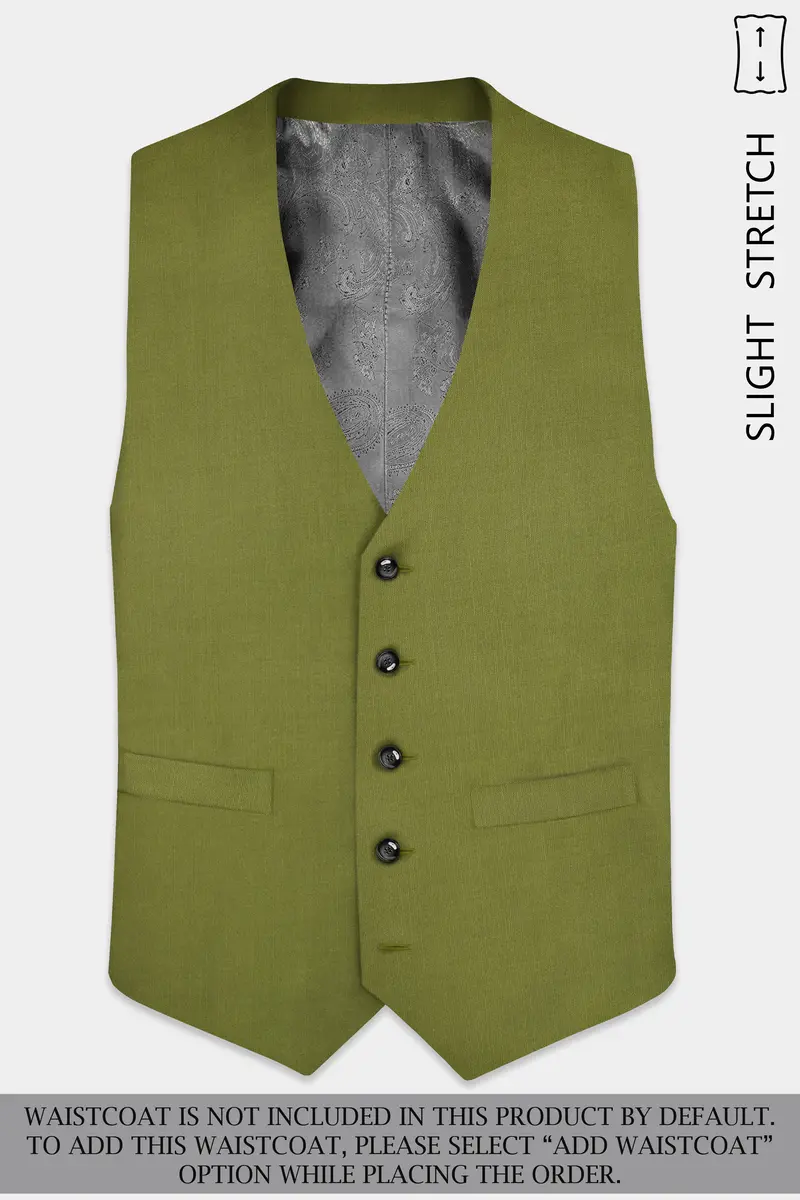 Glade-Muddy Green Solid Wool Rich Double Breasted Slight Stretch Suit 15