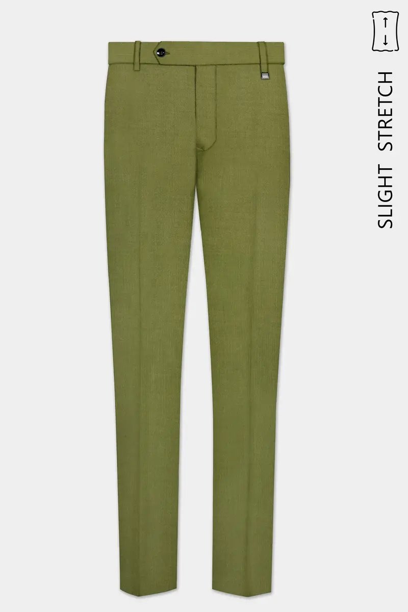 Glade-Muddy Green Solid Wool Rich Single Breasted Slight Stretch Suit 13