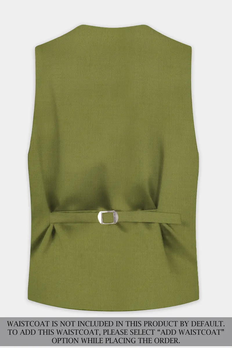 Glade-Muddy Green Solid Wool Rich Single Breasted Slight Stretch Suit 17