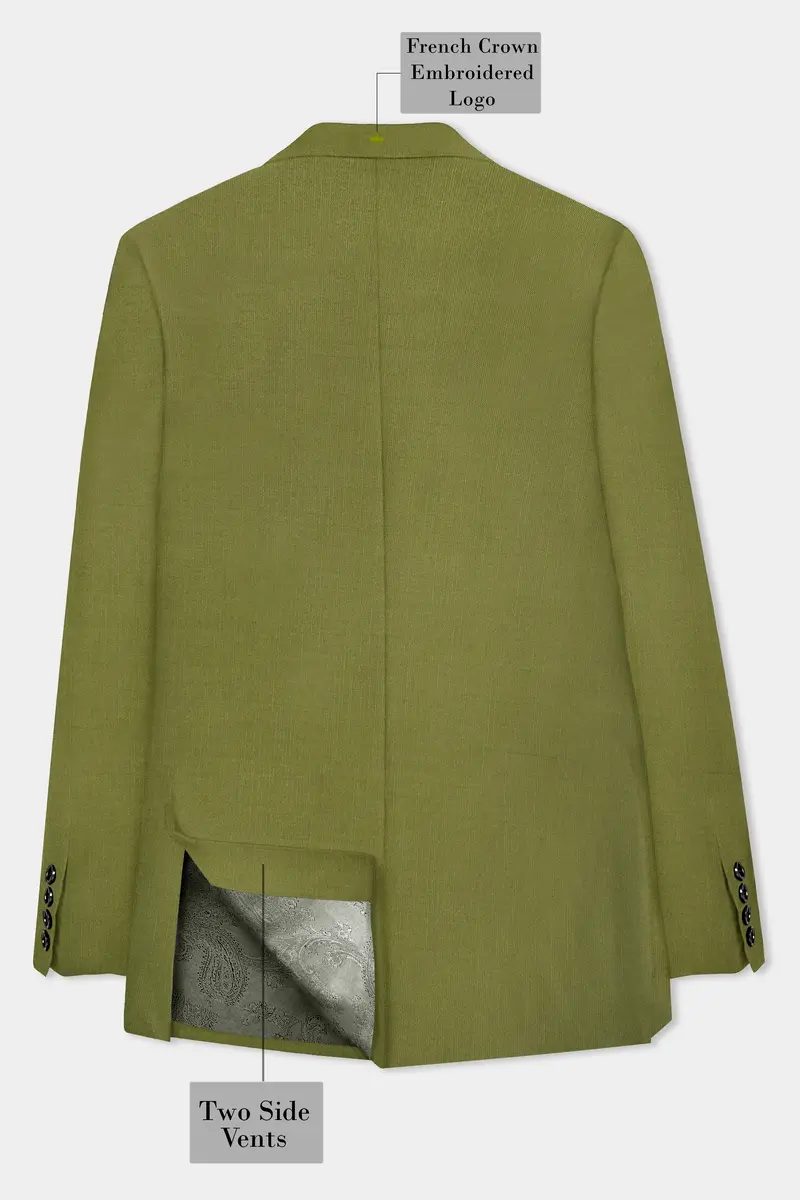 Glade-Muddy Green Solid Wool Rich Single Breasted Slight Stretch Suit 9