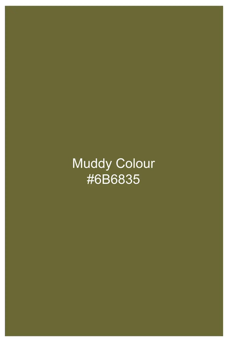 Glade-Muddy Green Solid Wool Rich Slight Stretch Waistcoat 5