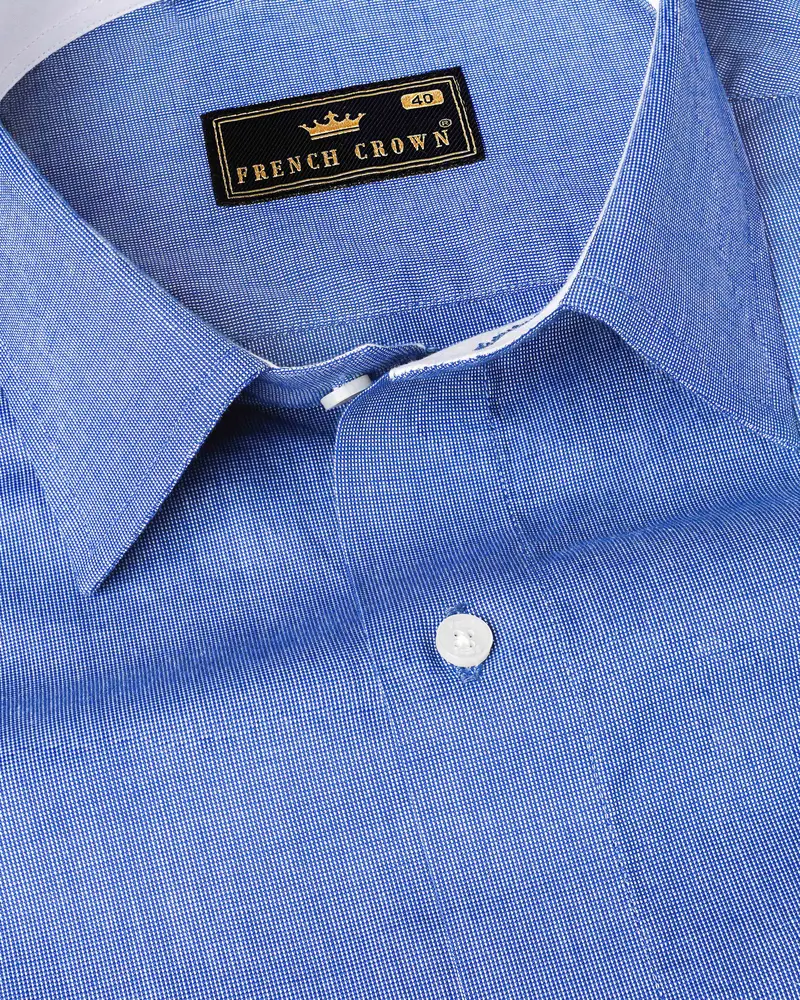 Glaucous Blue Premium Giza Cotton Chambray Shirt 1