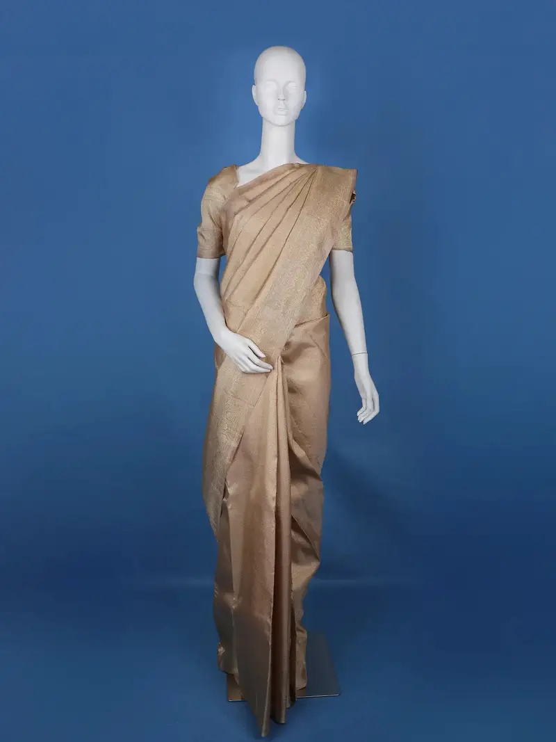 Gold Dot Zari Woven Pure Kanchipuram Silk Saree 1