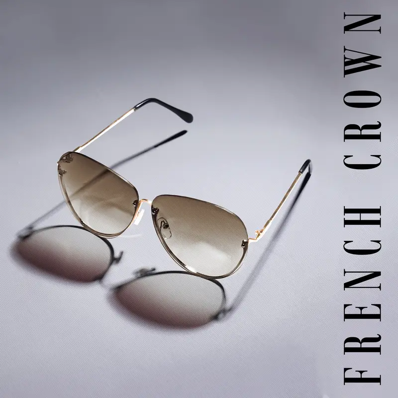 Golden Ash French Crown Aviator Unisex Sunglasses 1