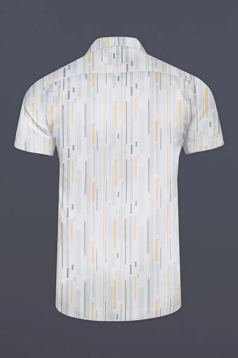 Golden Glow-Bright White And Harvest Yellow Printed Super Soft Premium Cotton Shirt 6