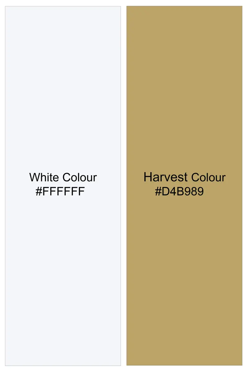 Golden Glow-Bright White And Harvest Yellow Printed Super Soft Premium Cotton Shirt 7