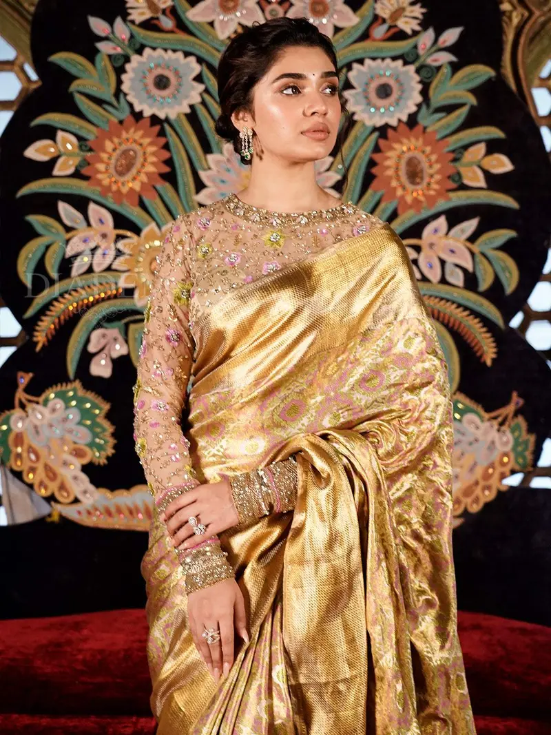 Golden Pure Kanchipuram Tissue Silk Saree 1