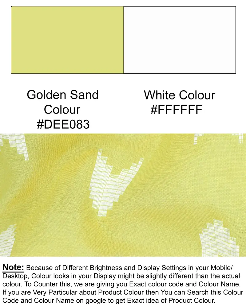 Golden Sand Green Arrow-Like Texture Jacquard Textured Premium Giza Cotton Kurta Set 8