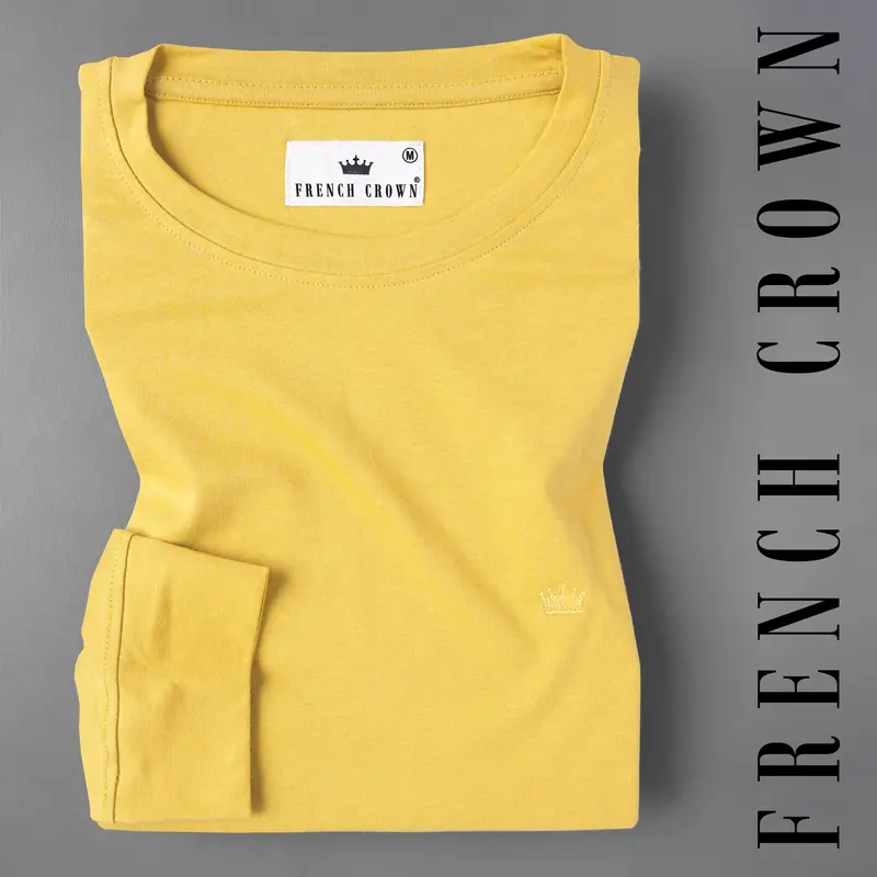 Goldenrod Yellow Full Sleeve Premium Cotton Jersey Sweatshirt 1