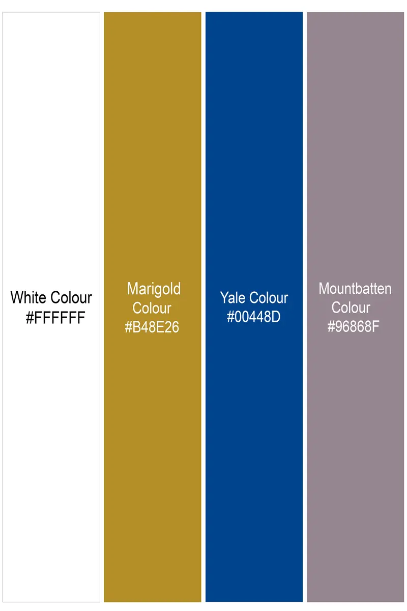 Goldenvale-Bright White With Marigold Brown And Yale Blue Printed Lightweight Premium Cotton Multicolor Casual Shirt 9