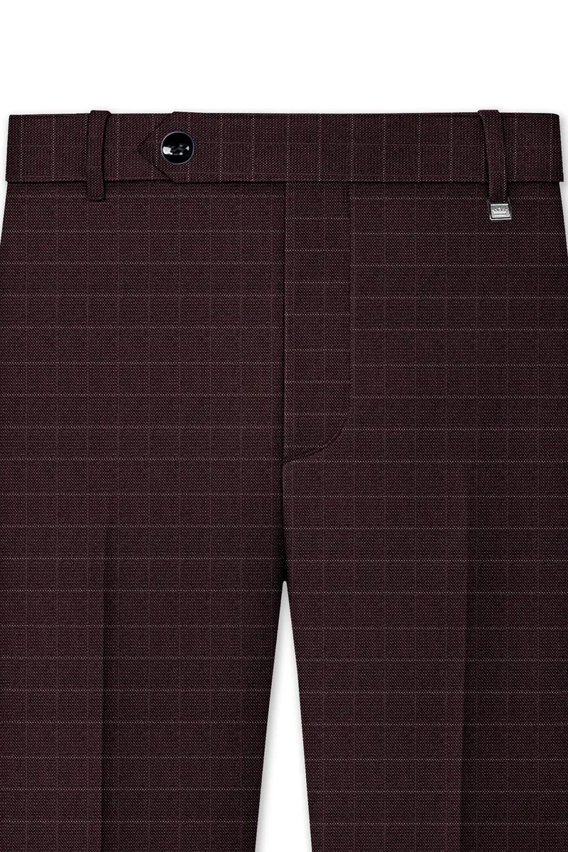 Gondola Brown Checkered Wool Rich Pant 4