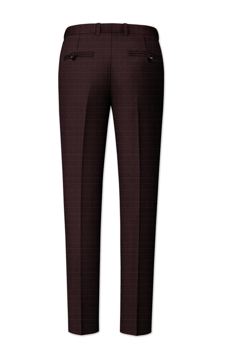 Gondola Brown Checkered Wool Rich Pant 5