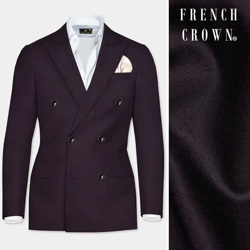Gondola Purple Wool Blend Double Breasted Blazer 1