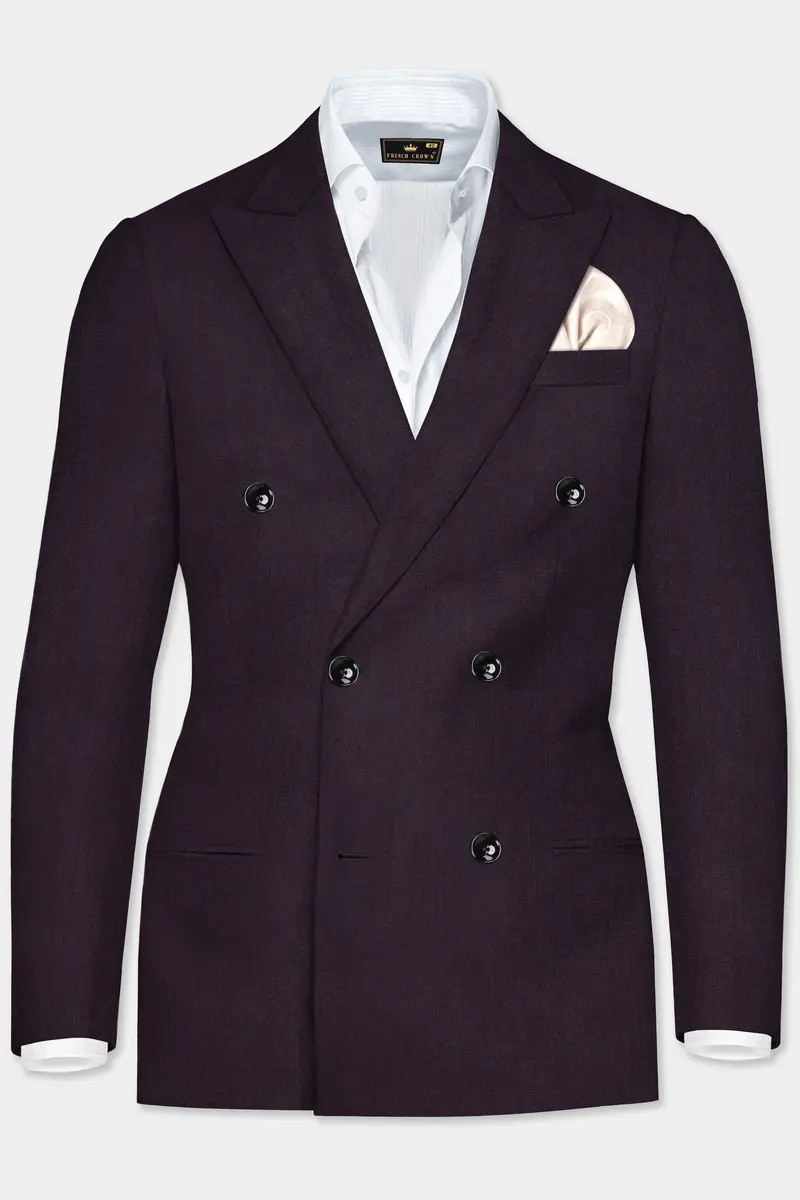 Gondola Purple Wool Blend Double Breasted Blazer 2