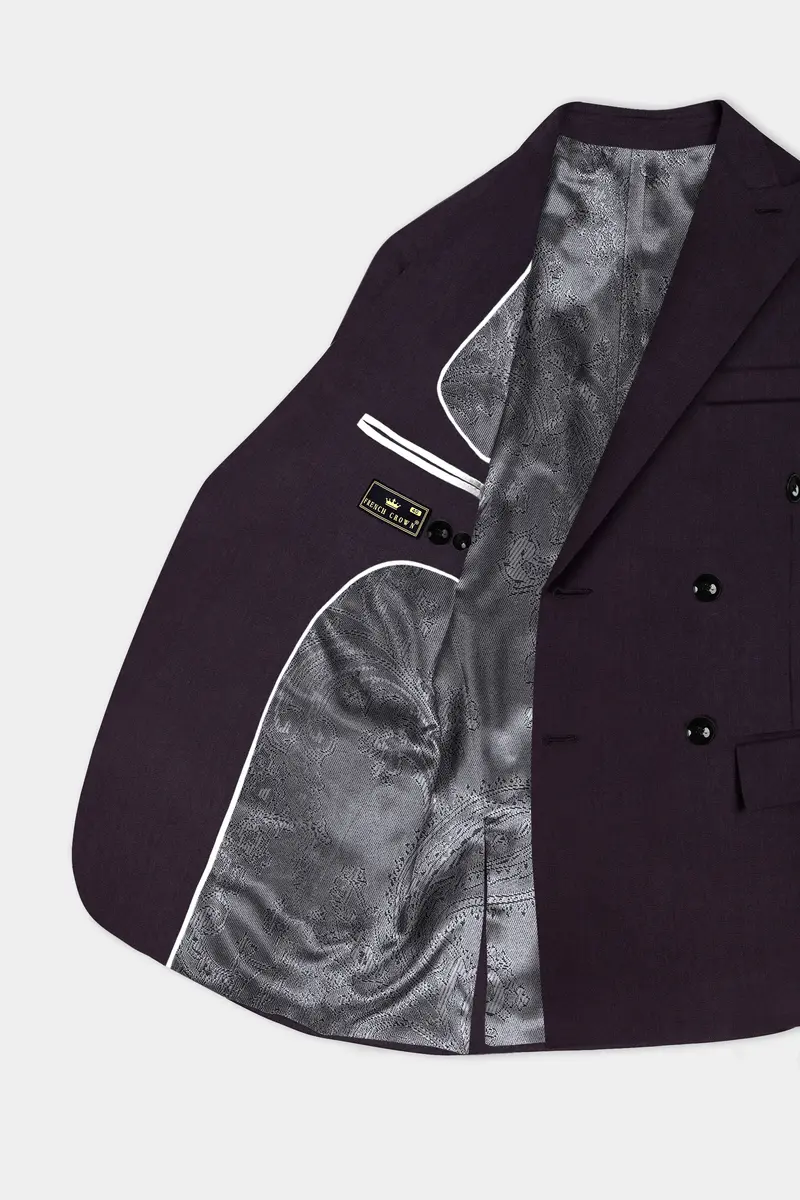 Gondola Purple Wool Blend Double Breasted Blazer 5