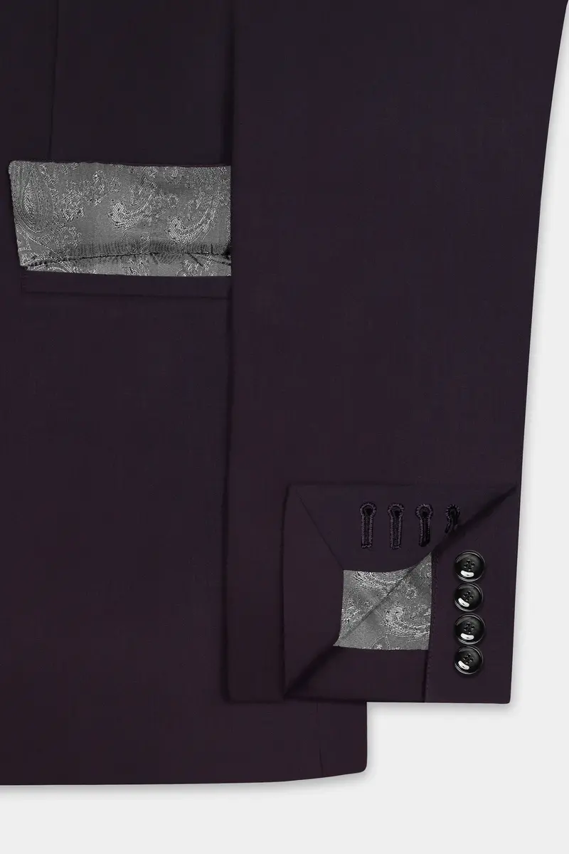 Gondola Purple Wool Blend Double Breasted Blazer 6