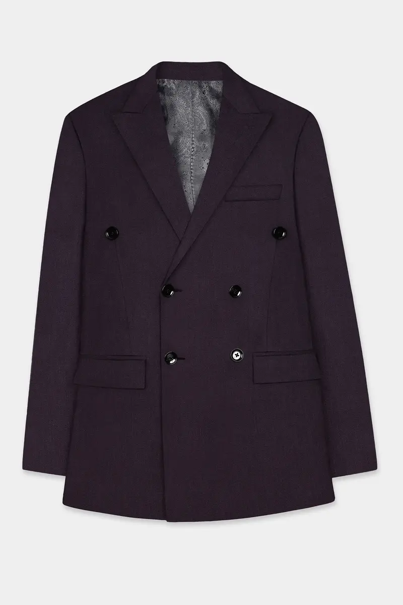 Gondola Purple Wool Blend Double Breasted Blazer 7