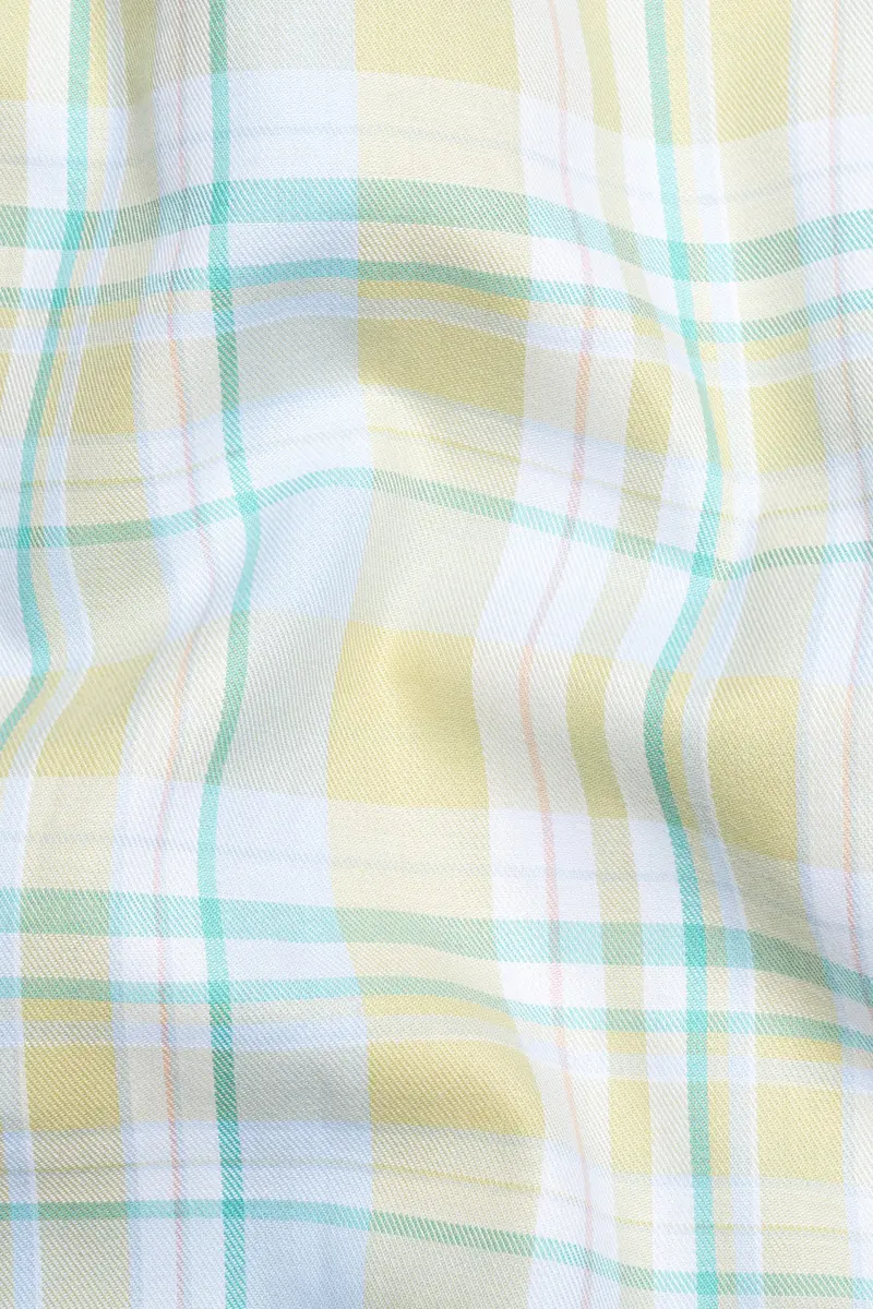 Grain Brown With Blue Plaid Twill Premium Cotton Shirt 2