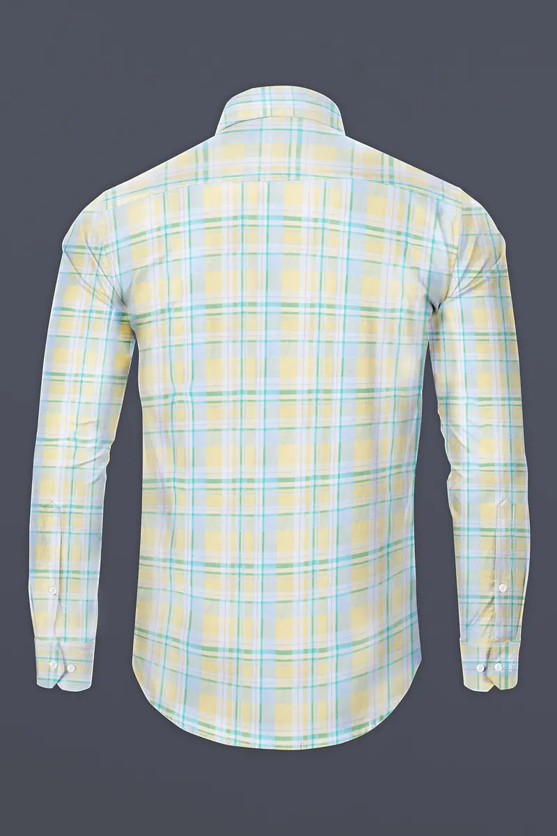 Grain Brown With Blue Plaid Twill Premium Cotton Shirt 5
