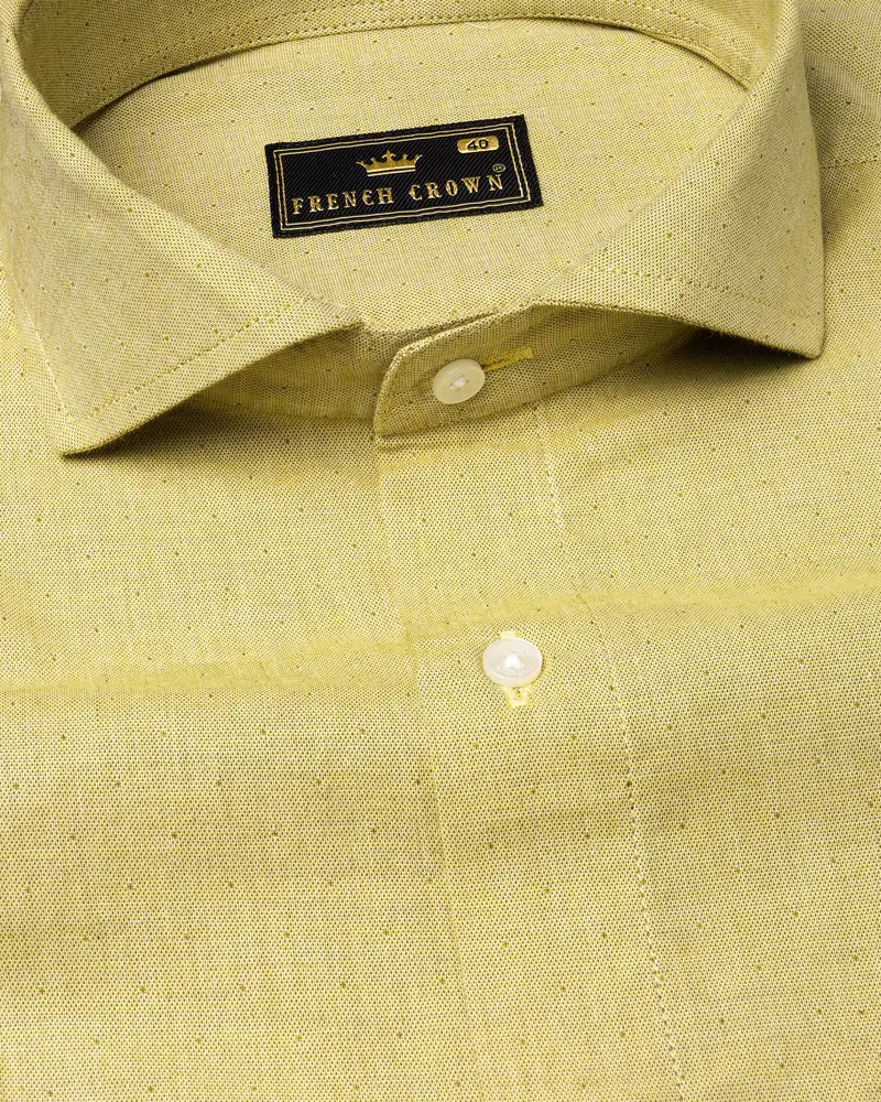 Grandis Yellow Dobby Textured Premium Cotton Shirt 1