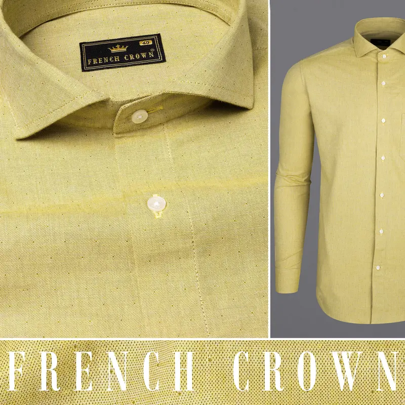 Grandis Yellow Dobby Textured Premium Cotton Shirt 10