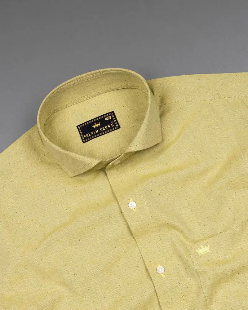 Grandis Yellow Dobby Textured Premium Cotton Shirt 4