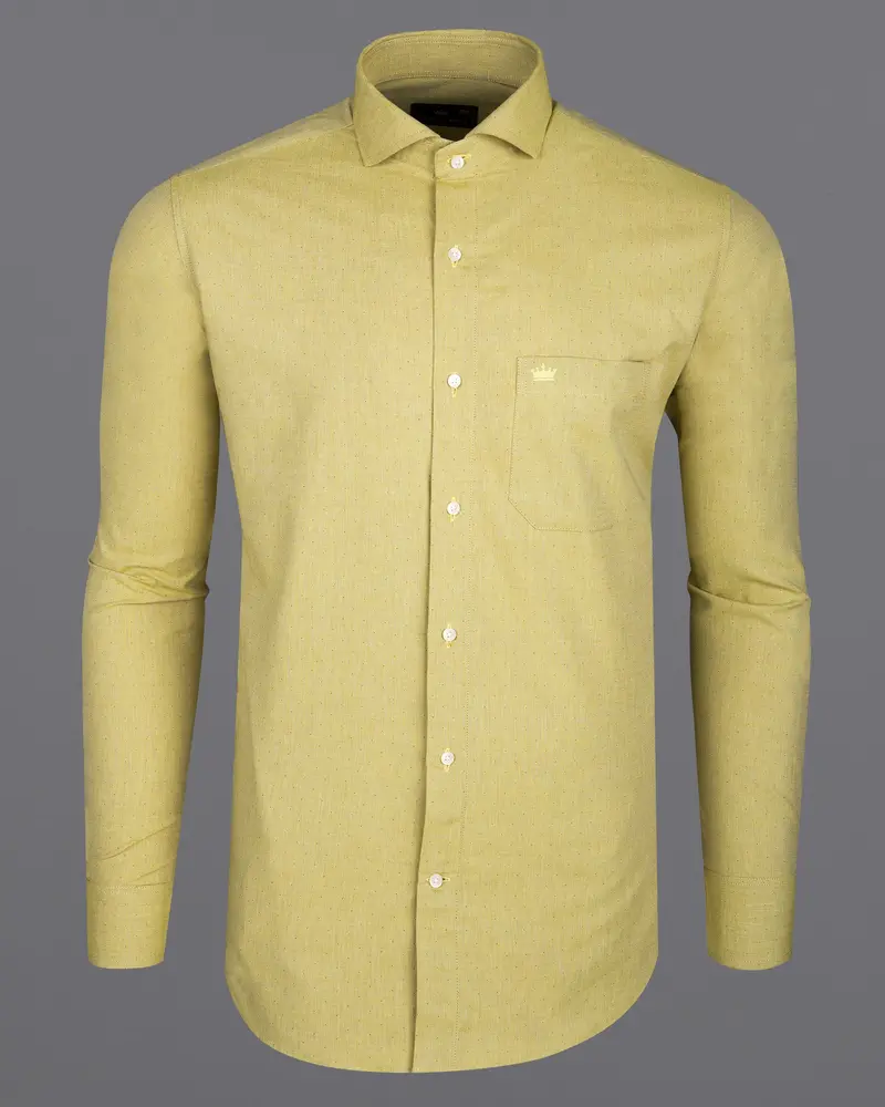 Grandis Yellow Dobby Textured Premium Cotton Shirt 5