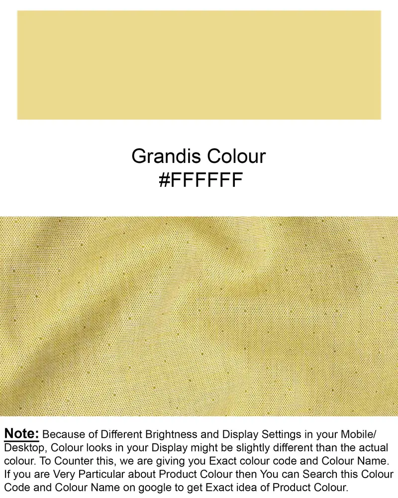 Grandis Yellow Dobby Textured Premium Cotton Shirt 8