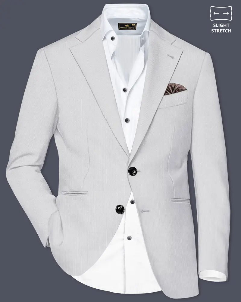 Granite-Alto Gray Solid Wool Rich Single Breasted Slight Stretch Blazer 1