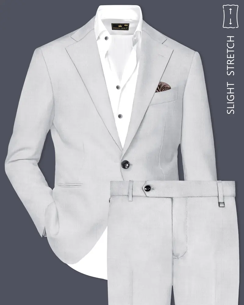 Granite-Alto Gray Solid Wool Rich Single Breasted Slight Stretch Suit 1