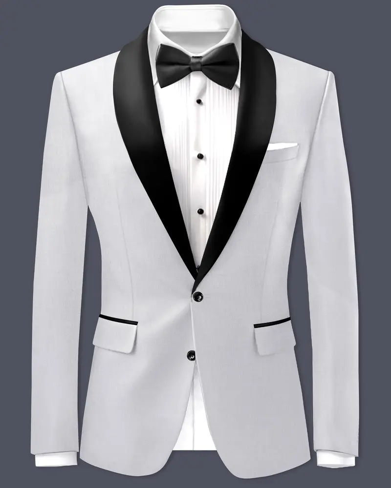 Granite-Alto Gray Wool Rich Tuxedo Slight Stretch Blazer 1