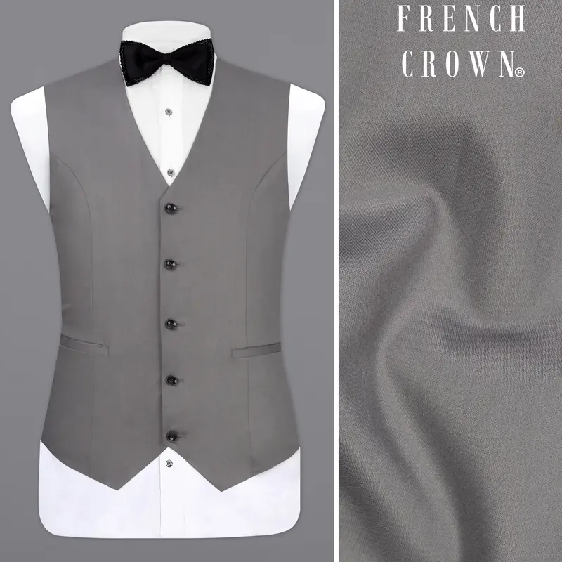 Granite Gray Designer Waistcoat 1