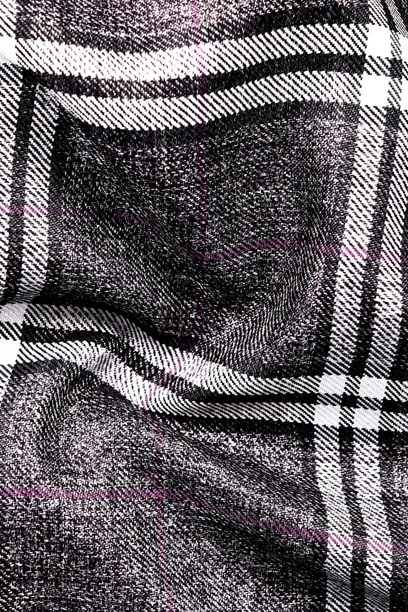 Granite Gray Plaid Wool Rich Single Breasted Blazer 3