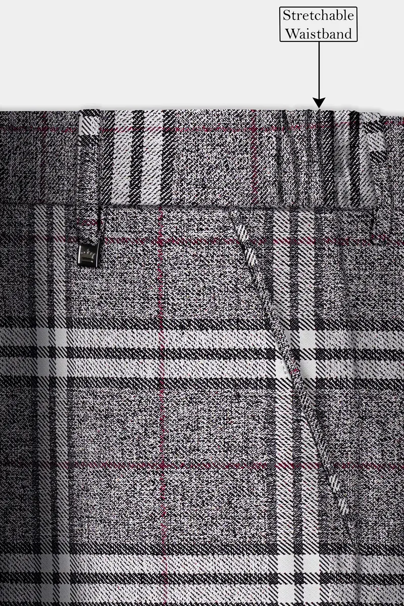 Granite Gray Plaid Wool Rich Single Breasted Suit 15