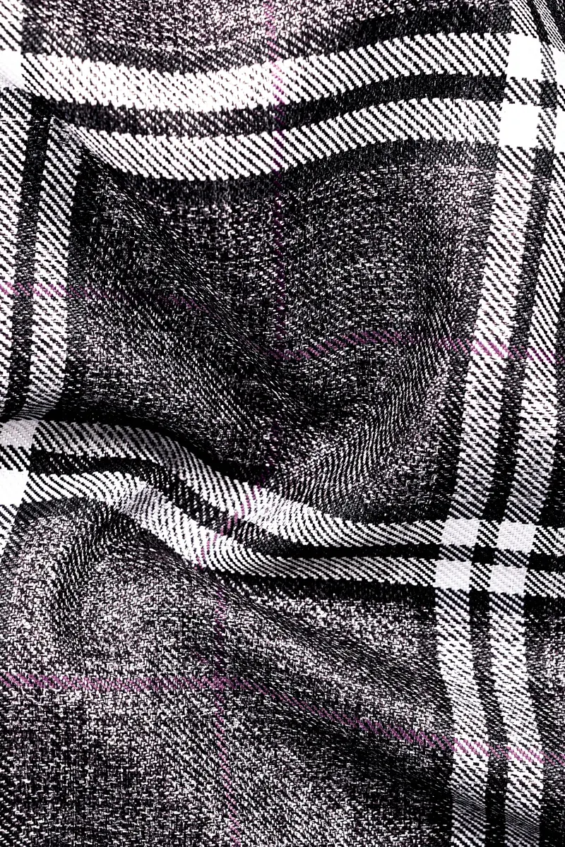 Granite Gray Plaid Wool Rich Single Breasted Suit 3