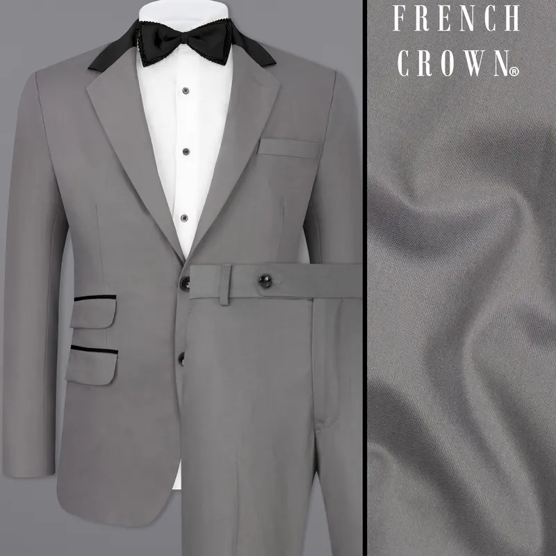 Granite Gray Single Breasted Designer Suit 1
