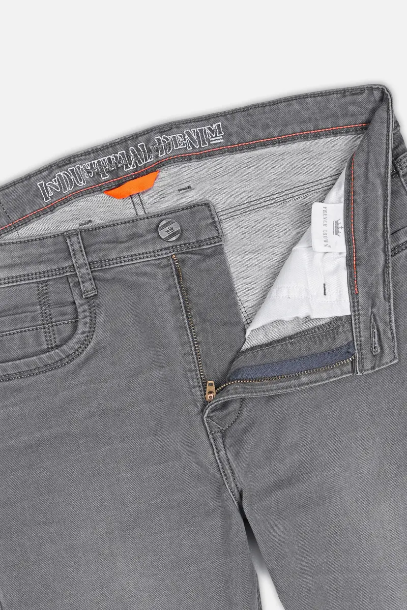 Granite Gray Whiskering Wash Denim 5