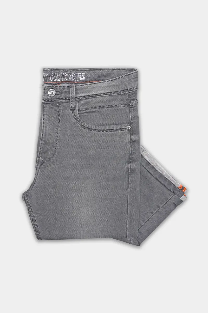 Granite Gray Whiskering Wash Denim 6