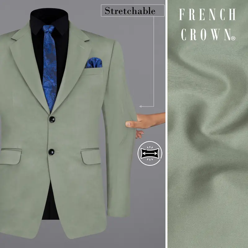 Granite Green Stretchable Premium Cotton Traveler Blazer 1