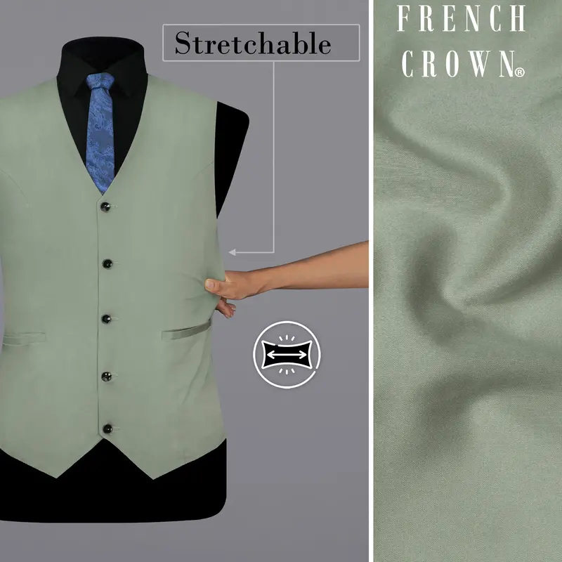 Granite Green Stretchable Premium Cotton Traveler Waistcoat 1