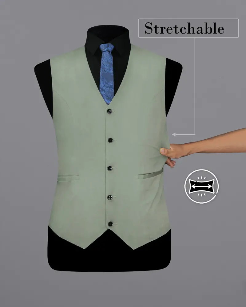 Granite Green Stretchable Premium Cotton Traveler Waistcoat 2