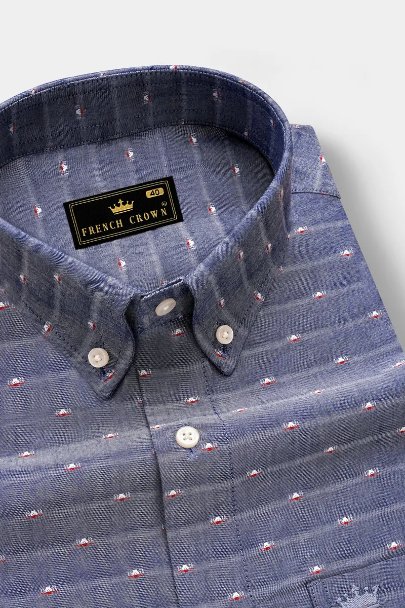 Graphite Luxe-Lynch Gray Striped Dobby Textured Premium Giza Cotton Dress Shirt 1