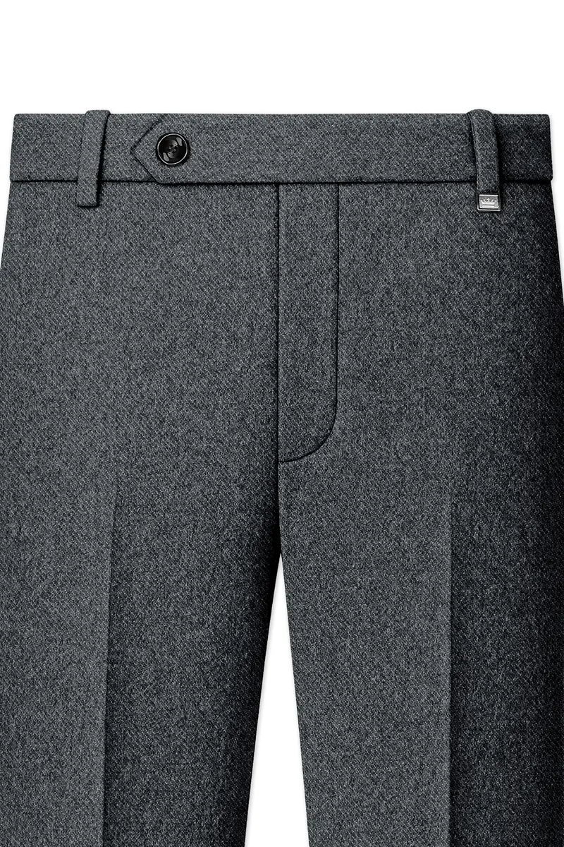 Gravano-Ship Gray Textured Tweed Double Breasted Suit 12